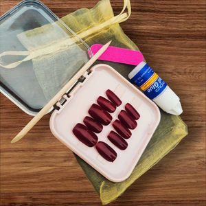 Glam Cherry Red Press-On Nails Kit!