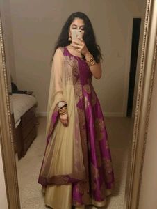 Elegant Purple & Gold lehenga set