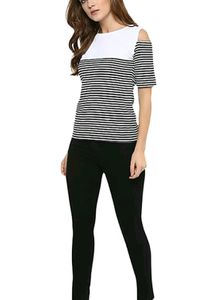Women Black And White Top