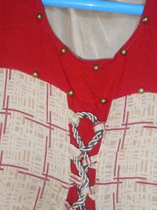 Rayon Ethnic Wear Gown Kurti Of L Size