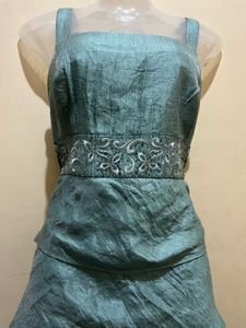 Aqua Layered Pinteresty Look One Piece Dress