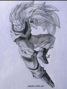Goku Ssj3 Hand Made Drawing.