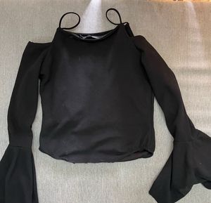 Black Cold Shoulder Top