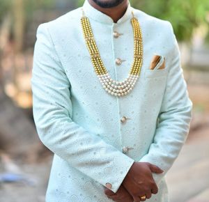 Mens Sherwani For Engagement/Wedding(Pista Colour)