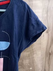 Blue Printed T-Shirt