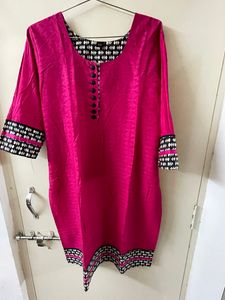 Magenta Pink Cotton Kurti