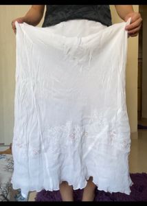 White Embroidered Maxi Skirt