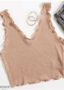 Ribbed Ruffle Tank Top
