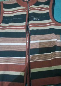 Striped Sleeveless Sweater Vest