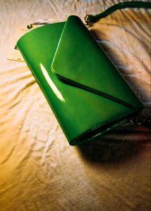 Green Patent Leather Clutch