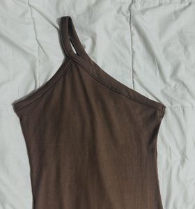 Mocha One-Shoulder Bodycon Dress