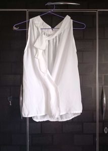 White Tank Top With Beaded Pearls