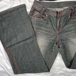 Low Waist Bootcut Denim Jeans Y2k