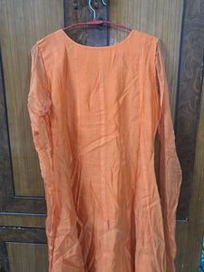 Orange Embroidered Anarkali