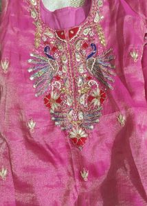 Pink Embroidered Kurti
