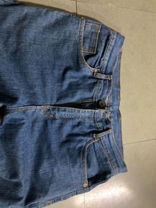 Blue Side Slit Jeans