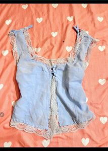 Cute Blue Cropped Tank Top