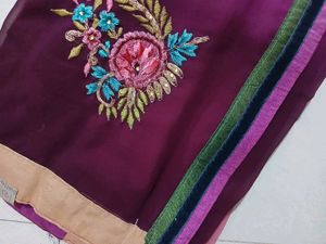 Georgette Embriodery Work Saree