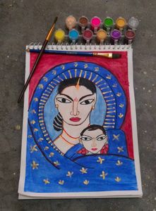Madhubani Mother Daughter Painting 🎨