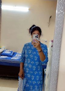 Blue Floral Print Mini Dress