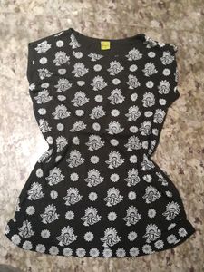 Black & White Madhiya Printed T-shirt, Size - S