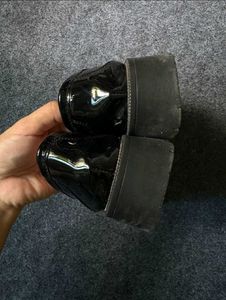 Black Loafers with Bow Detail