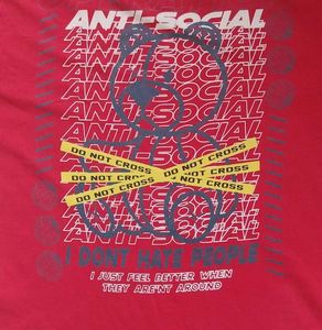 RED PRINTED COTTON OVERSIZED SHIRT