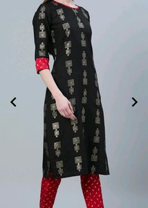 Black Color Foil kurta with pant and dupatta