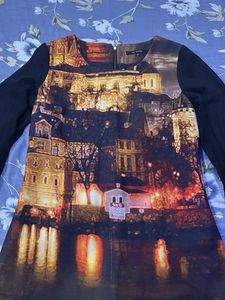 Cityscape Print Dress