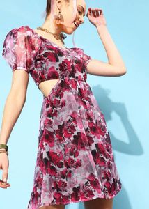 Pink Floral Mini Dress