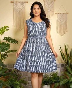 Blue & White Polka Dot Dress