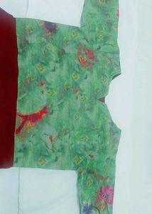 Floral Top &amp; Red Skirt Dress