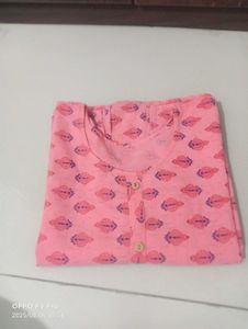 Pink Patterned Cotton Pants