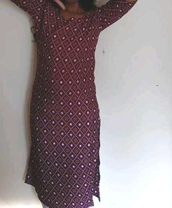 Elegant Purple Printed Kurta and dark blue combo o