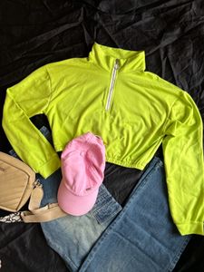 Neon Crop Sweatshirt