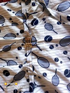 Women Schiffli  Tenis Ball Printed Dress