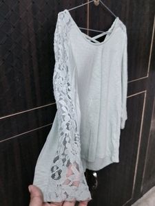 Sage Green Top With Criss Cross Back💞
