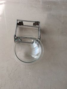 Glass Bowl with Metal Stand
