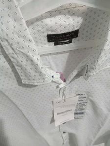 Zara Man White Patterned Shirt Size L