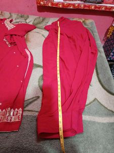 Red Embroidered Salwar Suit