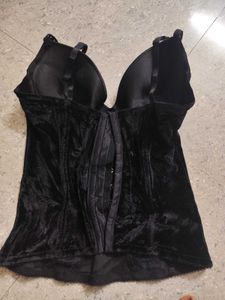 Black Velvet Gothic Bustier Corset