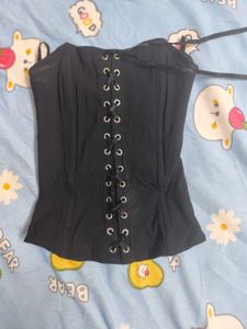 Black Punk Fitted Corset Top