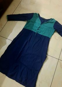 BLUE AND PEACOCK GREEN KURTI