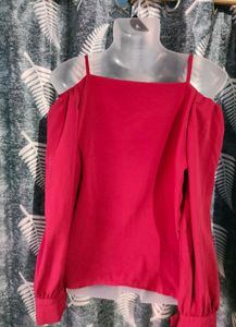 Party Wear Bardot Red Top
