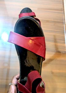 Burgundy Strap Sandals