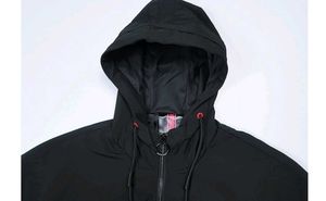 Black Graphic Print Windbreaker