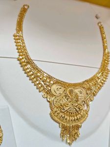 1 Gram Gold Plated Traditional Bridal Necklace Set