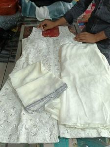 Elegant White Embroidered Salwar Kameez