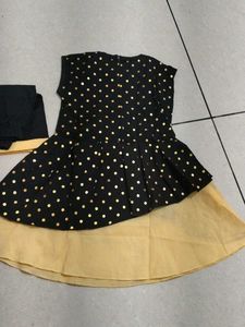 kids girls dress Cute Polka Dot  &amp; Shorts Set