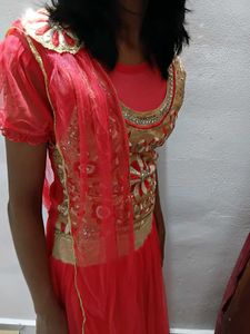 Red &amp; Gold Lengha